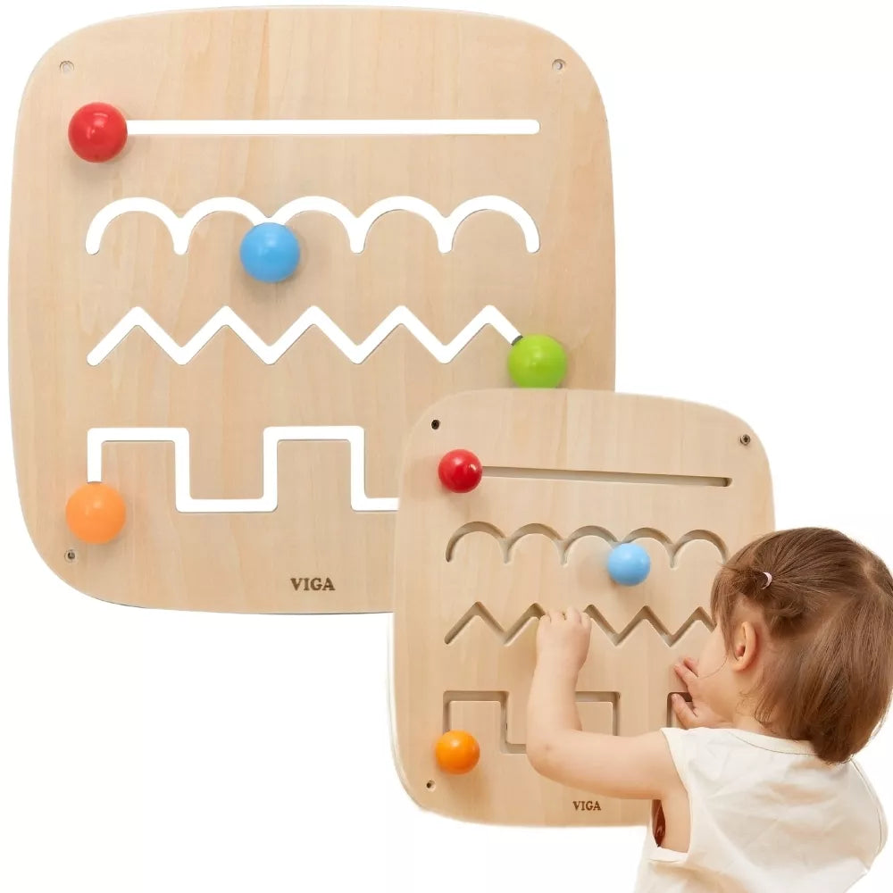 VIGA Medinė Sensorinė Manipuliacinė Lenta – Labirintas